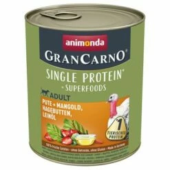 Animonda GranCarno Adult Superfoods 6 X 800 G 8 Animonda GranCarno Adult Superfoods 6 X 800 G -Olcsó Zooplus bolt 130717 pla grancarno pute mangold hagebutten leinoel 800g hs 01 6