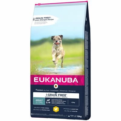Eukanuba Grain Free Adult Small / Medium Breed Csirke - Image 2