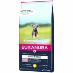 Eukanuba Grain Free Puppy Small / Medium Breed Csirke -Olcsó Zooplus bolt 285498 pla tetra eukanuba grainfree puppy smallmediumbreed huhn 12kg hs 01 0