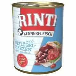 RINTI ínyenceknek Gazdaságos Csomag 24 X 800 G -Olcsó Zooplus bolt 98725 pla bilder rinti kennerfleisch gefluegelherzen 800g hs 01 1