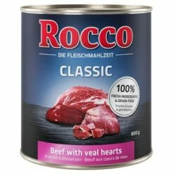 Rocco Classic Vegyes Próbacsomagok 6 X 800 G -Olcsó Zooplus bolt beef vealhearts 800g 1000x1000 161223 3