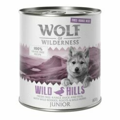 Wolf Of Wilderness "Free-Range Meat" Junior 6 X 800 G -Olcsó Zooplus bolt wow freerange junior wildhills 800g 1000x1000 1 7